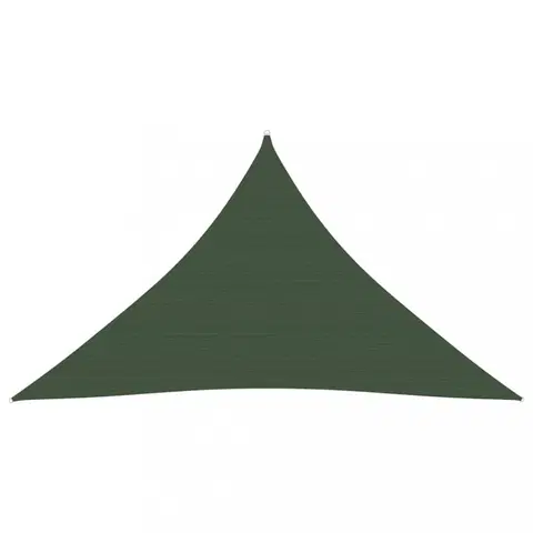 Stínící textilie Stínící plachta trojúhelníková HDPE 2,5 x 2,5 x 3,5 m Dekorhome Tmavě zelená