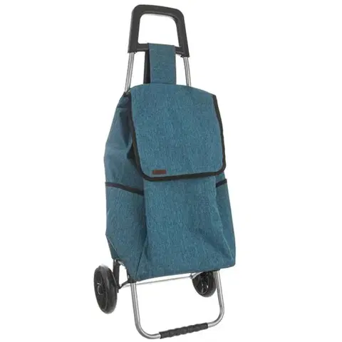 Nákupní tašky a košíky Orion Nákupní taška na kolečkách Styl petrolejová, 30 x 22 x 53 cm 