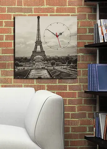 Hodiny Wallity Dekorativní nástěnné hodiny Eiffel šedé