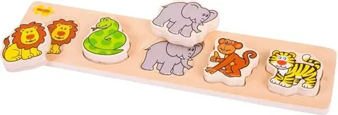 Dřevěné hračky Bigjigs Toys Dřevěné vkládací puzzle - safari