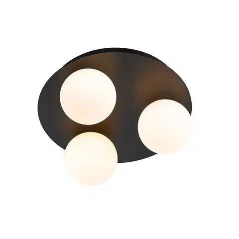 Venkovni stropni svitidlo Moderní koupelnové stropní svítidlo černé 3-světlo - Cederic