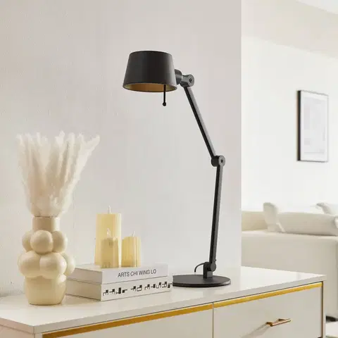 Stolní lampy kancelářské Lucande Stolní lampa Lucande Silka, nastavitelná, černá