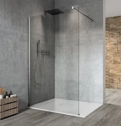 Sprchové zástěny GELCO VARIO CHROME jednodílná sprchová zástěna k instalaci ke stěně, čiré sklo, 900  GX1290GX1010