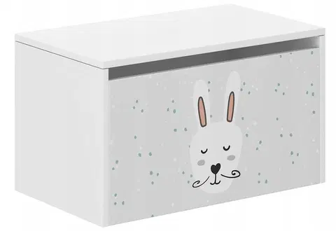 Truhly a komody Dětský úložný box s vousatým zajíčkem 40x40x69 cm
