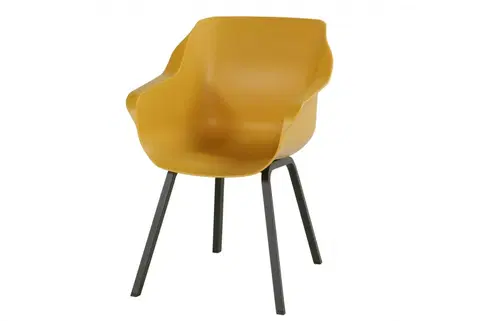 Zahradní židle a křesla Sophie Element Zahradní Jídelní Židle s područkami - žlutá