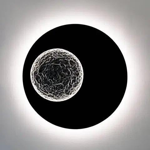Nástěnná svítidla Holländer LED nástěnné svítidlo Luna, hnědočernostříbrná, Ø 120 cm, železo