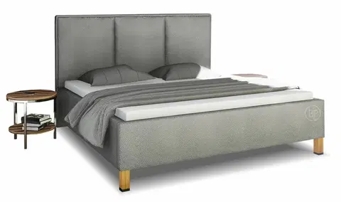 bez úložného prostoru Čalouněná postel dvoulůžko HONORA, 180x200 cm