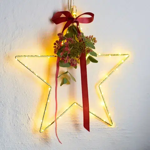 Vánoční světelná hvězda Sirius Dekorativní hvězda LED Liva Star, zlatá, Ø 30 cm