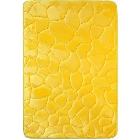 Koberce a koberečky VOPI Koupelnová předložka s paměťovou pěnou Kameny žlutá, 50 x 80 cm