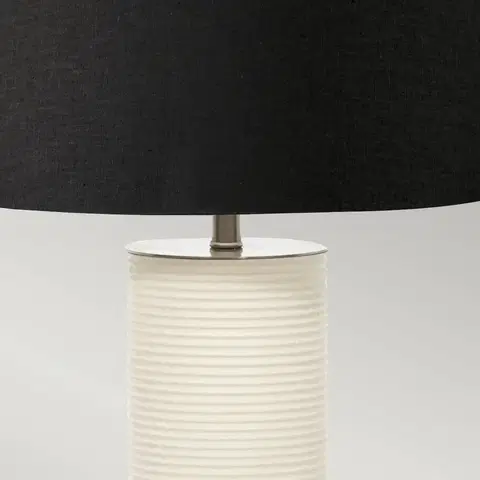 Stolní lampy Elstead Textilní stolní lampa Ripple bílá/černá