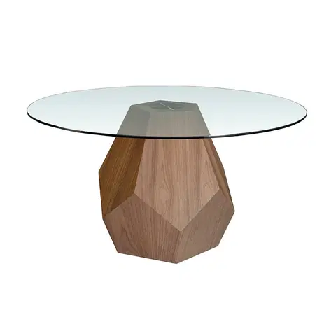 Designové a luxusní jídelní stoly Estila Luxusní jídelní stůl Vita Naturale vícehranný kulatý hnědý 150cm