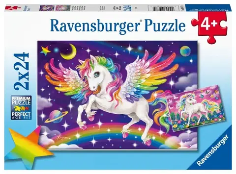 Hračky puzzle RAVENSBURGER - Jednorožec a pegas 2x24 dílků