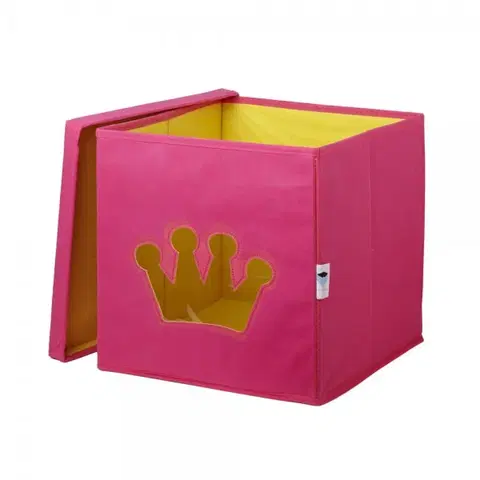 Boxy na hračky LOVE IT STORE IT - Úložný box na hračky s krytem a okénkem - koruna