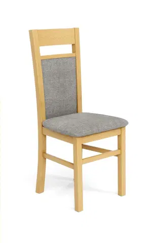 Židle HALMAR Jídelní židle Genrad dub medový/šedá