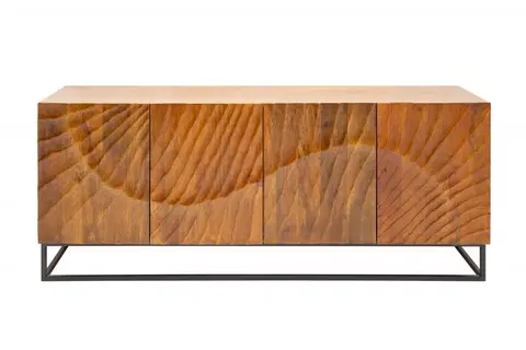 Designové komody Estila Masivní moderní komoda Cumbria z mangového dřeva s přírodním vzhledem 177cm