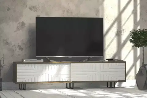 TV stolky Sofahouse Designový TV stolek Barid 180 cm dub bílý