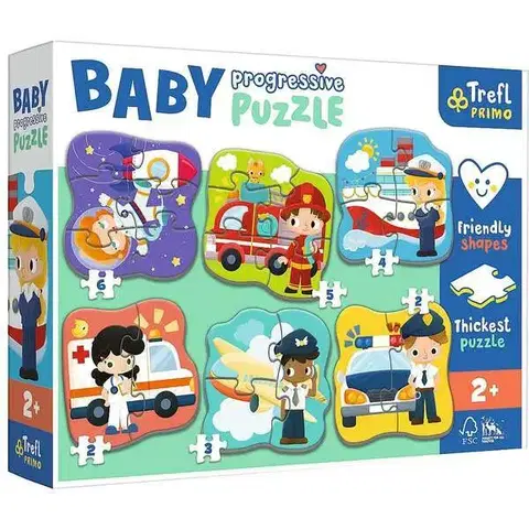 Hračky puzzle TREFL - Dětské progresivní puzzle - Povolání a vozidla