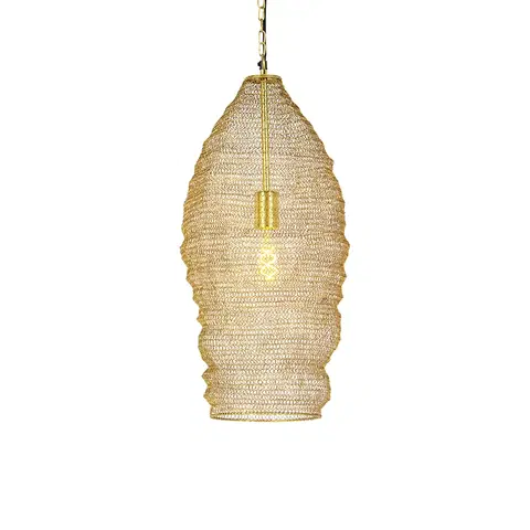 Zavesna svitidla Orientální závěsná lampa zlatá 25 cm - Nidum