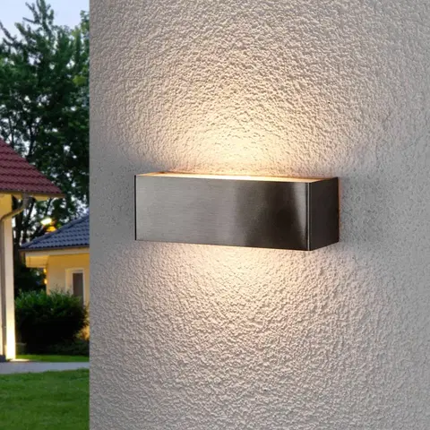 Venkovní nástěnná svítidla Lindby LED venkovní nástěnné svítidlo Alicja z nerezu