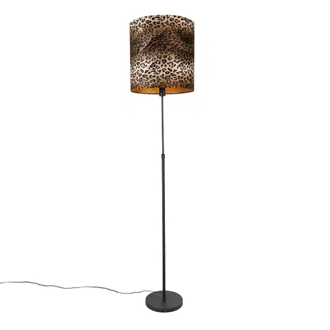 Stojaci lampy Stojací lampa černý odstín leopardí design 40 cm - Parte