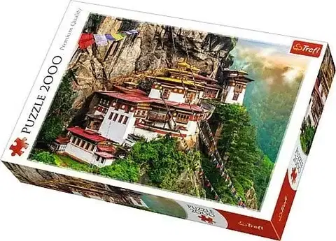 Hračky puzzle TREFL - Puzzle Tygří hnízdo v Bhútánu 2000