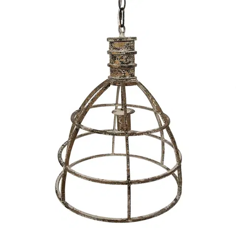 Svítidla Béžová antik závěsná lampa Hillo - Ø 39*47 cm E27/max 1*40W Clayre & Eef 6LMP784
