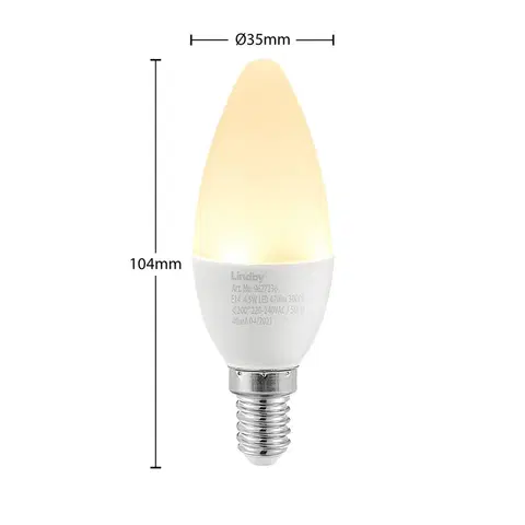 LED žárovky Lindby Lindby LED žárovka-svíčka E14 C35 4,5W 3000K opál