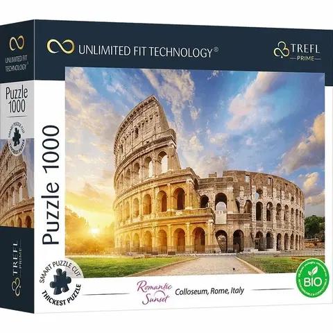 Hračky puzzle TREFL - Prime puzzle 1000 UFT - Romantický západ slunce: Koloseum v Římě, Itálie