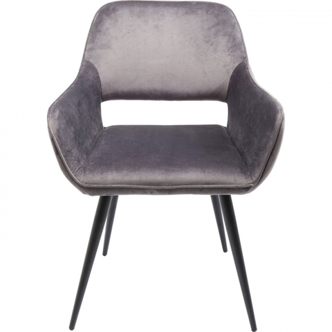 Jídelní židle KARE Design Šedá čalouněná židle s područkami San Francisco