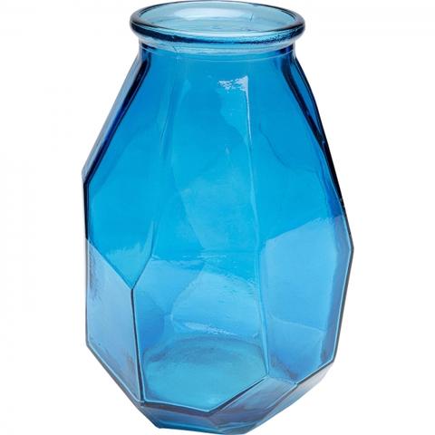 Skleněné vázy KARE Design Skleněná váza Origami - modrá, 35cm