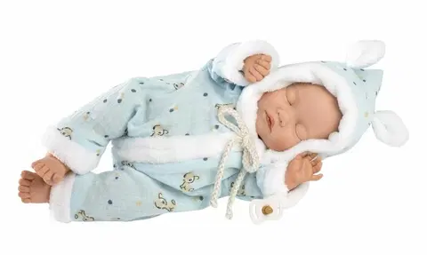 Hračky panenky LLORENS - 63301 LITTLE BABY - spící realistická panenka miminko s měkkým látkovým tělem - 32
