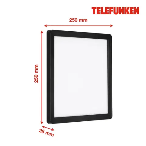Venkovní nástěnná svítidla Telefunken LED venkovní nástěnné světlo Nizza, 25x25cm, černá