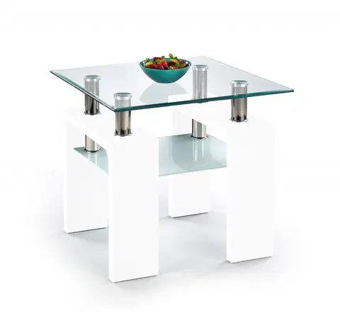Konferenční stolky Konferenční stolek DIANA H 60x60 cm Halmar Bílá