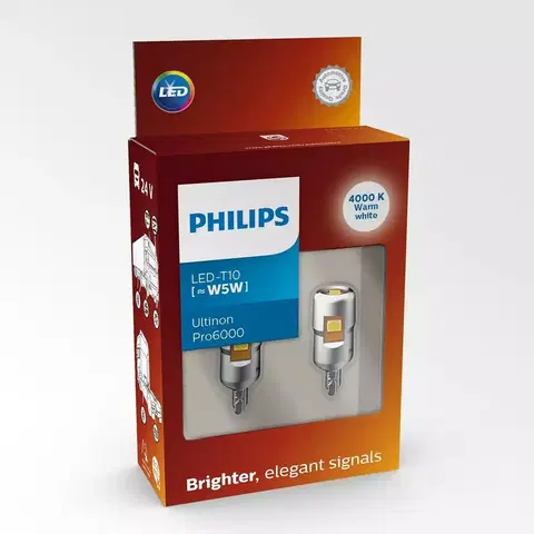 Autožárovky Philips LED W5W 24V 1W Ultinon Pro6000 SI 4000K 2ks 24961WU60X2