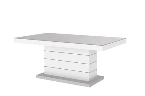 Konferenční stolky Konferenční stolek MATERA LUX MAT Světle šedo/bílý