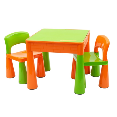 Jídelní sety Dětská sada ELSIE stoleček + dvě židličky, oranžová/zelená