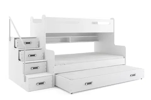 Postele BMS Dětská patrová postel s přistýlkou MAX 3 Barva: Bílá