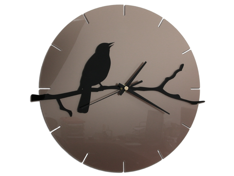 Hodiny ModernClock Nástěnné hodiny Bird šedo-černé