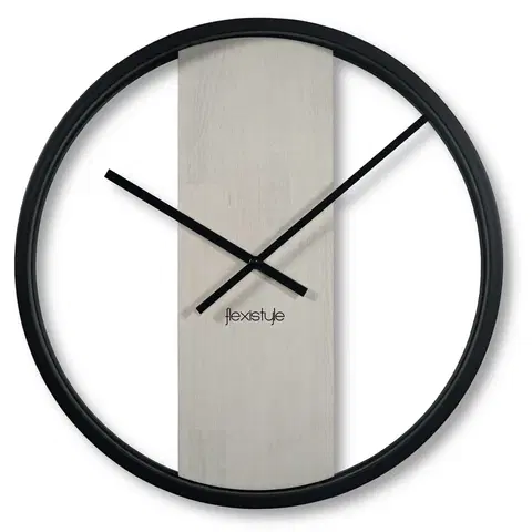 Nástěnné hodiny Bílo - černé kulaté nástěnné hodiny
