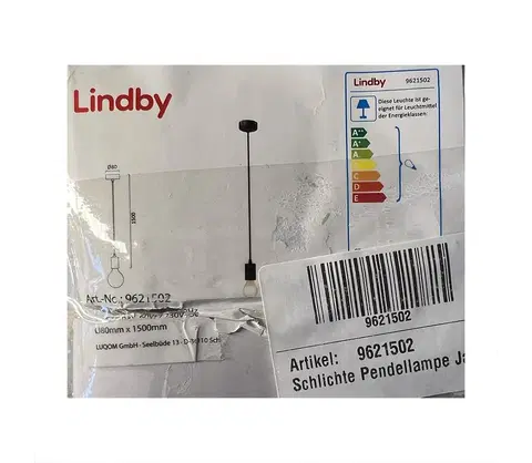 Svítidla Lindby Lindby - Lustr na lanku JAKE 1xE27/60W/230V 