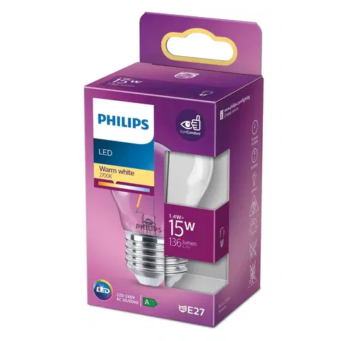 LED žárovky Philips Philips LED Classic kapka E27 P45 1,4W čirá