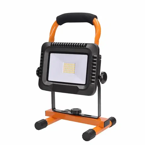LED reflektory Solight LED reflektor 20W, přenosný, nabíjecí, 1600lm, oranžovo-černý WM-20W-DE
