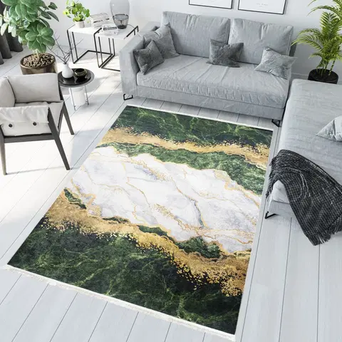 Moderní koberce Moderní koberec s protiskluzovou úpravou a abstraktním vzorem