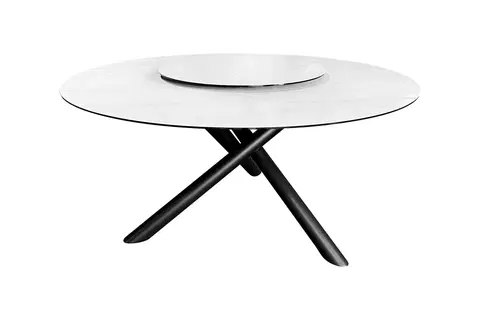 Jídelní stoly LuxD Kulatý jídelní keramický stůl Ganya 150 cm bílý