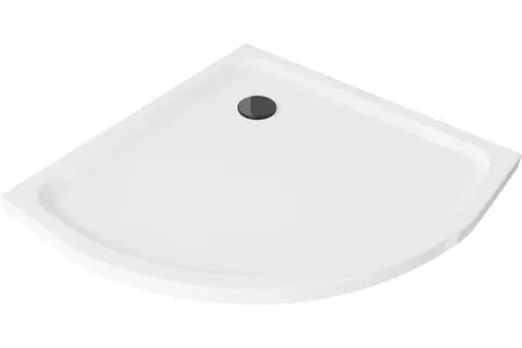 Sprchové vaničky Sprchová vanička MEXEN FLAT s černým sifonem 90 x 90 cm bílá