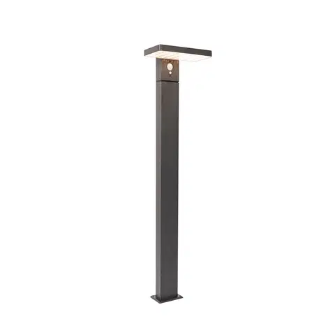 Venkovni stojaci lampy Venkovní sloupek tmavě šedý 80 cm včetně LED a potkávacího světla na solární - Sunnie