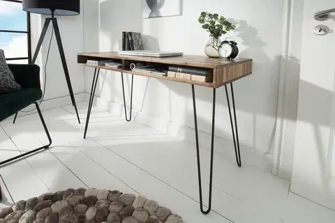 Psací stoly LuxD Psací stůl Shayla, 110 cm, šedá akácie