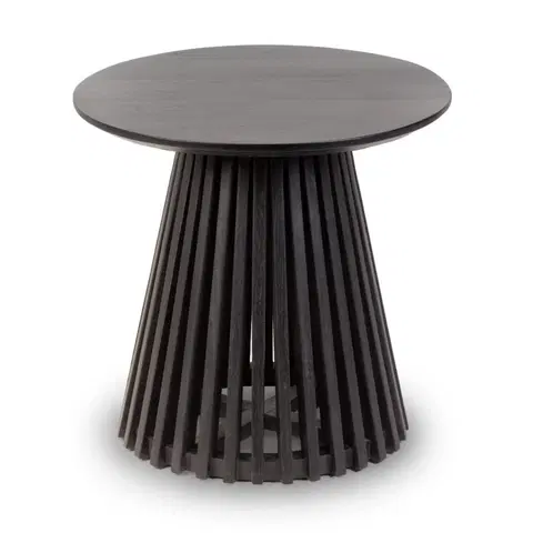 Konferenční stolky Hector Konferenční stolek Burgo 50 cm kulatý teakové dřevo černý