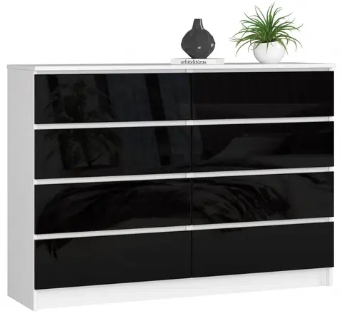 Komody Ak furniture Komoda Rollo X 138,4 cm černá/bílá