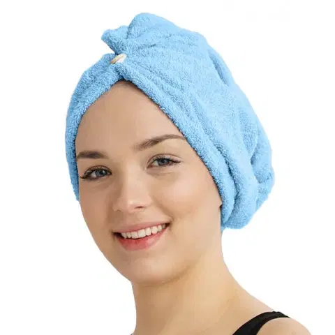 Ručníky Rychleschnoucí froté turban na vlasy modrá